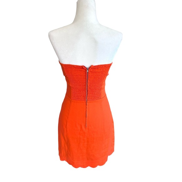Reformation Orange Strapless Mini Dress - Picture 5 of 12